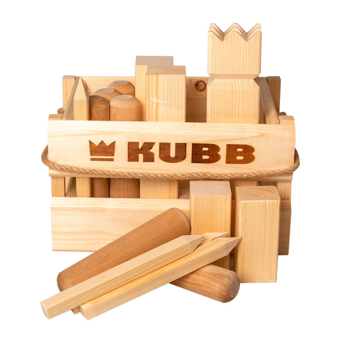 KUBB Vikingsspel In Houten Box 3 KUBB Vikingsspel In Houten Box