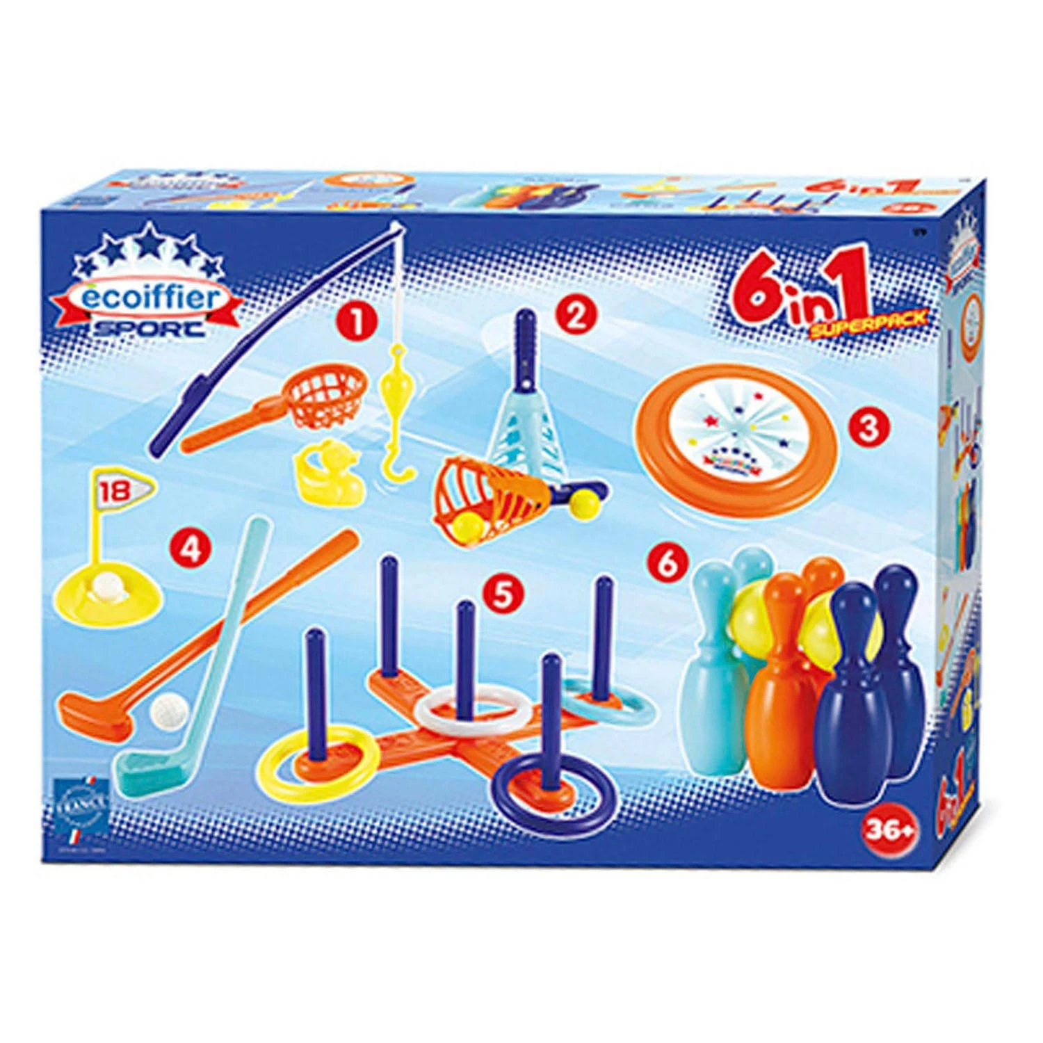 Ecoiffier Sportset, 6in1 4 Ecoiffier Sportset, 6in1 - Afbeelding 2