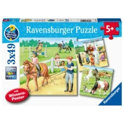 Ravensburger Puzzel 3x49 Stukjes Een Dag Op De Manege