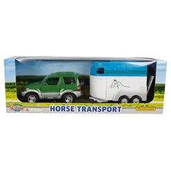 Basic 2-Play Traffic Die-Cast Mitsibushi Jeep Met Paardentrailer + 2 Paarden