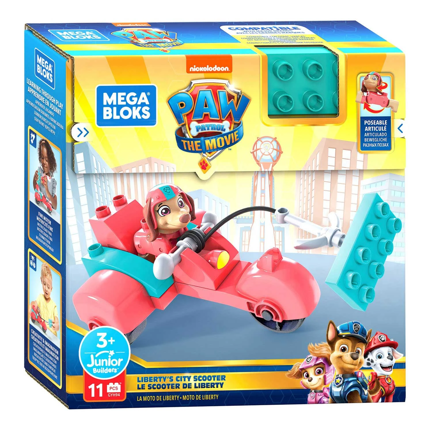Mega Bloks Paw Patrol The Movie Scooter + Liberty 4 Mega Bloks Paw Patrol The Movie Scooter + Liberty - Afbeelding 2