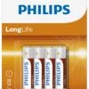 Philips R03 Longlife AAA Batterij 4 Stuks